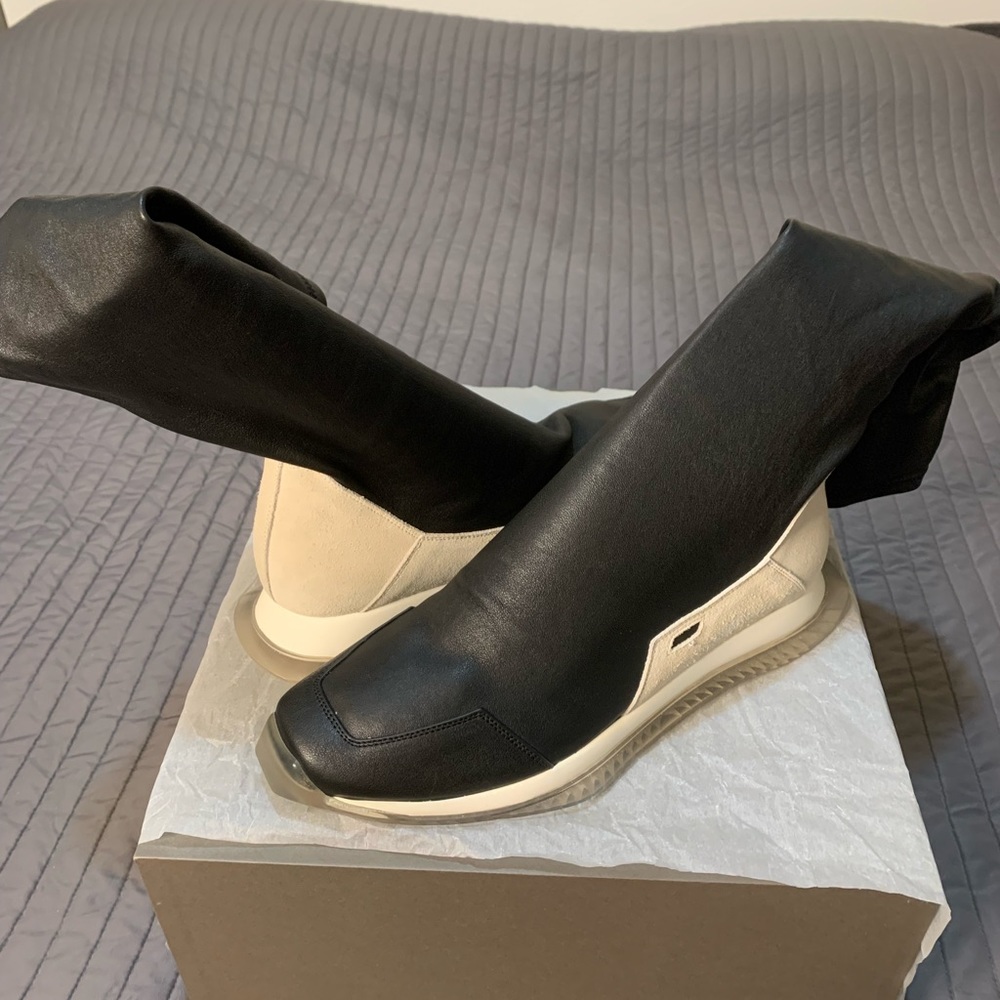 Rick Owens Oblique Runner Stretch Sock leather. RU19F4812 LNSLVS. Size 43. New.